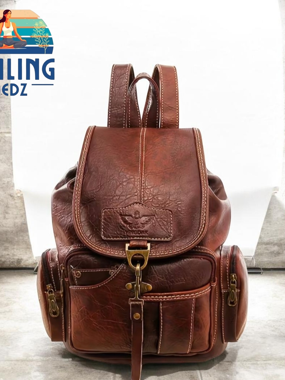 Women/Men Brown Vintage Fashion Backpack Shoulder Satchel Vintage Bag
